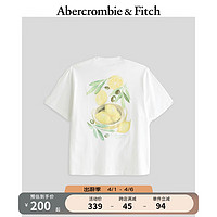 Abercrombie & Fitch 男装女装装 24春夏 时尚百搭美式风印花T恤 359206-1 白色 M (180/100A)