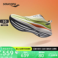 Saucony索康尼TIDE浪潮透气跑鞋男鞋入门进阶春季减震训练运动鞋子男女 白黑黄11【男款】 41