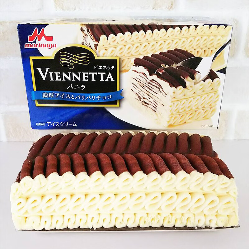 森永（Morinaga）日本森永维也纳塔提拉米苏千层冰淇淋 冰激凌蛋糕冰激淋甜品雪糕 香草味1盒300g