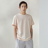 MECITY 男装季简约时尚潮流精致印花字母男针织短袖T恤