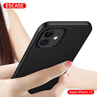 ESCASE iPhone12/12 Pro手机壳苹果12/12 Pro保护套6.1英寸 全包防摔款男女 防刮肤感软壳TPU 绅士黑