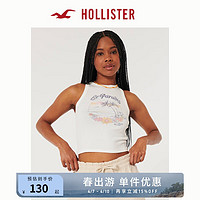 HOLLISTER24春夏美式辣妹修身罗纹图案高领背心 女 358542-1 白色 M (165/92A)