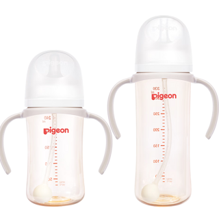 Pigeon贝亲婴儿PPSU自然离乳重力球吸管把手奶瓶240/330ml6-12月+