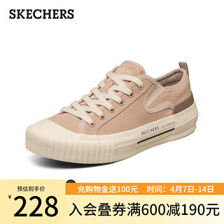 SKECHERS 斯凯奇 漫月鞋帆布鞋小白鞋女休闲鞋复古饼干鞋板鞋