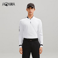 HONMA【专业高尔夫】撞色棒球领T恤2024春季亲肤防晒HMKC705R803 漂白 L