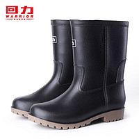 回力雨鞋男士时尚雨靴水鞋水靴户外防水不易滑耐磨舒适套鞋HL8128中筒黑色码