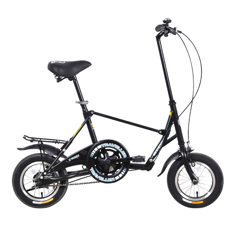 GOGOBIKE 12英寸迷你便携男女式成人小型高碳钢折叠自行车小轮单车 绅士黑