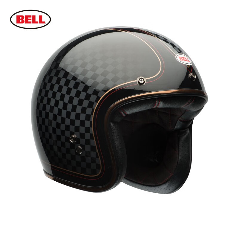 BELL贝尔摩托车头盔男女复古半盔机车骑行骑士装备 Custom500-格子黑金 M