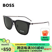 HUGO BOSS 墨镜男款纯黑色镜框深灰色镜片太阳镜眼镜框 1347FSK TI7IR 54MM