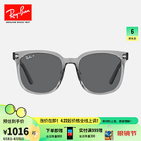 雷朋（RayBan）雷朋时尚方框太阳镜黑超显脸小痞帅0RB4401D 659981透明灰镜框深灰色偏光镜片 尺寸57 偏光659981透明灰镜框