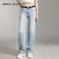 MISS SIXTY 2024夏季新款牛仔裤含天丝复古磨白直筒裤休闲风百搭