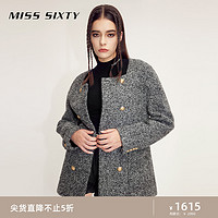 MISS SIXTY 呢料外套女静奢小香风方领双排扣气质高级精致千金风