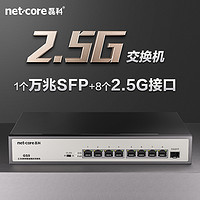 netcore 磊科 8口 2.5G交换机 万兆10G SFP光口支持向下兼容企业级VLAN千兆家用安防监控网线分流器即插即用GS9