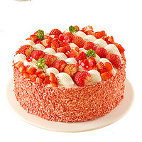 味多美 新鲜蛋糕 蛋糕 北京同城配送 水果蛋糕   草莓丝绒蛋糕 原味蛋糕杂果夹心 直径25cm