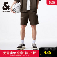杰克·琼斯（JACK&JONES）夏季NBA联名勇士队宽松版型logo刺绣休闲运动短裤224215003 E06黑橄榄 175/80A/MR