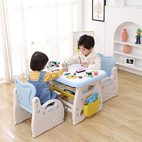 媽媽親 寶寶桌子椅子套裝 3-6歲兒童書桌幼兒園學習桌吃飯畫畫玩具桌塑料