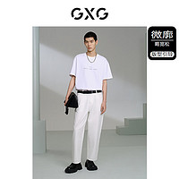 GXG男装 多色字母图案短袖T恤 24年夏季G24X442027 白色 180/XL