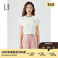 :CHOCOOLATE it 女装短款短袖T恤2024夏季青春活力上衣001080 WHX/白色 M