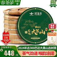 新益号 普洱茶生茶2024春茶新茶古300巴达大黑山古树生茶叶 7饼笋壳装2499g*1提