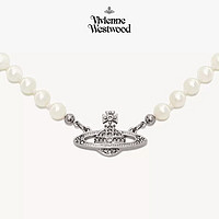 Vivienne Westwood 珍珠项链西太后土星满钻吊坠银色欧美生日礼物复古风