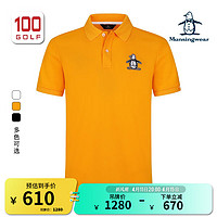 万星威（Munsingwear）高尔夫服装男装短袖T恤夏季运动透气舒适polo衫男 A630橙色 L