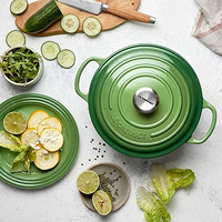 LE CREUSET 酷彩 铸铁珐琅锅 翠竹绿 24cm