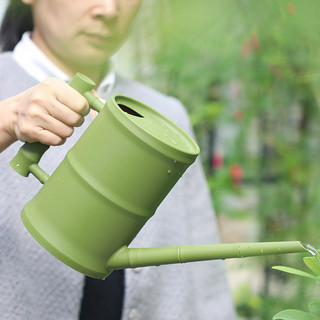 老花农 竹筒长嘴浇水壶园艺养花绿植塑料洒水壶庭院家居专用淋花壶喷水壶