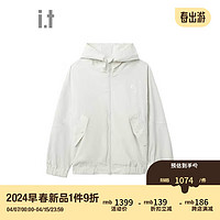 izzue it 女装连帽拉链夹克2024春季休闲基础款薄外套7115S4M GYR/灰色 XS