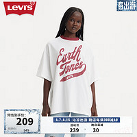 Levi's李维斯24春季女士简约百搭软糯温柔休闲印花短袖T恤 白色 A4924-0046 XS