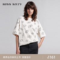 MISS SIXTY x Keith Haring 跨界合作系列2024春季印花T恤女 米杏 XS