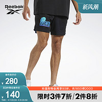 Reebok 锐步 官方男女款SHORTS印花艾弗森潮流复古透气运动休闲短裤