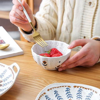 KAWASIMAYA 川岛屋 日式餐具复古陶瓷菜盘家用创意个性碗具饭碗面碗沙拉碗牛排西餐盘 4.5英寸米饭碗