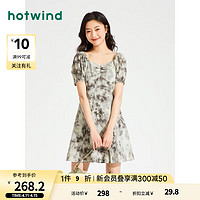 热风（Hotwind）连衣裙女2024年夏季女士印花休闲亲肤舒适显瘦裙子 24花色 L