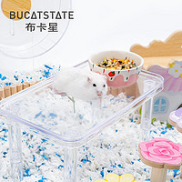 布卡星仓鼠平台透明色可调节高度塑料二层隔板金丝熊加厚防啃咬造景用品