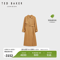 Ted Baker2024春夏女士气质休闲拼色腰带长款风衣274313 棕色 3