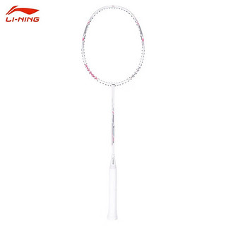 LI-NING 李宁 雷霆小钢炮羽毛球拍初学者入门级全碳素雷霆小钢炮 白色 5U 默认穿线