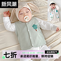 嬰幼兒童馬甲春秋款外穿寶寶背心純棉雙層新生兒薄款活性印染A類