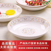 浩雅 景德镇陶瓷餐具餐盘饭盘深盘碟子菜盘适用 8英寸饭盘太阳岛2个装
