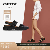 GEOX杰欧适女鞋2024春夏时尚凉鞋露趾舒适增高凉鞋D45PSA 黑色C9999 35