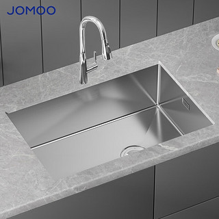 JOMOO 九牧 厨房水槽不锈钢洗菜盆洗碗槽纳米抗刮手工水槽KD6窄边系列 含抽拉龙头 450*400