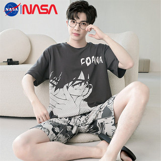 NASAOVER NASA睡衣男款夏季纯棉短袖青少年男士夏天薄款家居服大码男生卡通