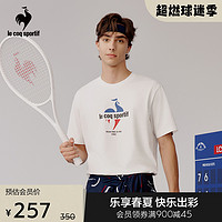 【网球系列】乐卡克法国公鸡春秋男女LOGO印花圆领短袖T恤