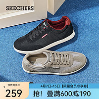 斯凯奇（Skechers）男鞋2024商务休闲鞋户外复古德训鞋低帮鞋板鞋210824 黑色/BLK 39.5