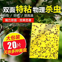 备能粘虫板黄板诱虫板双面粘蝇纸蚊虫贴家用小飞虫诱捕器果蝇苍蝇贴纸 15*10cm（20张）