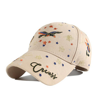CACUSS 帽子女夏季百搭棒球帽刺绣男士鸭舌帽显脸小户外遮阳运动太阳帽