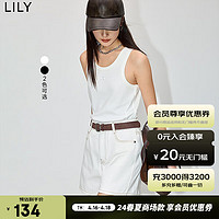 LILY2024夏女装设计感绣花美式复古修身内搭针织吊带背心上衣 601白色 M