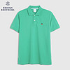 Brooks Brothers 男士23夏新纯棉翻领撞色LOGO短袖POLO衫