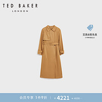Ted Baker2024春夏女士气质休闲拼色腰带长款风衣274313 棕色 1