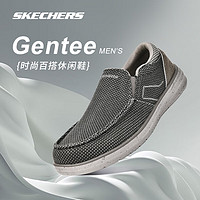 SKECHERS 斯凯奇 通勤美式休闲一脚蹬舒适软底轻便耐磨休闲鞋帆布潮流百搭懒人鞋 BKGY黑色/灰色 41