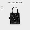 CHARLES & KEITH CHARLES&KEITH24夏新款CK2-30782347纯色褶皱磁吸手提斜挎托特包